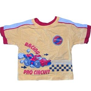 Vintage Toddler Racing T-Shirt Red and Yellow 3T